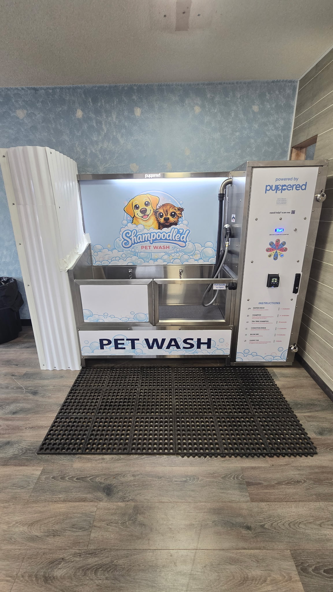 Pet wash station interior