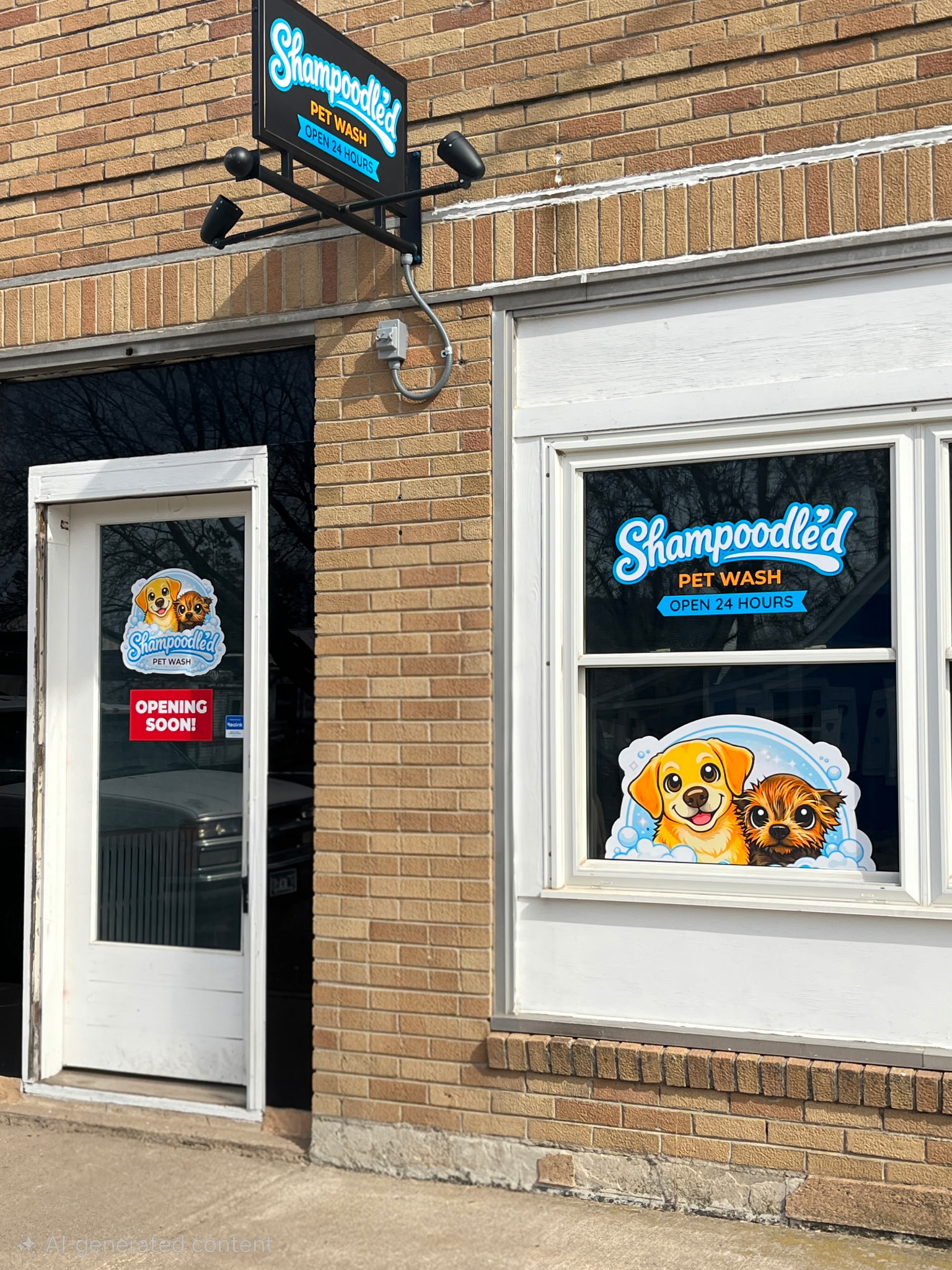 Shampoodle'd storefront windows on Broadway